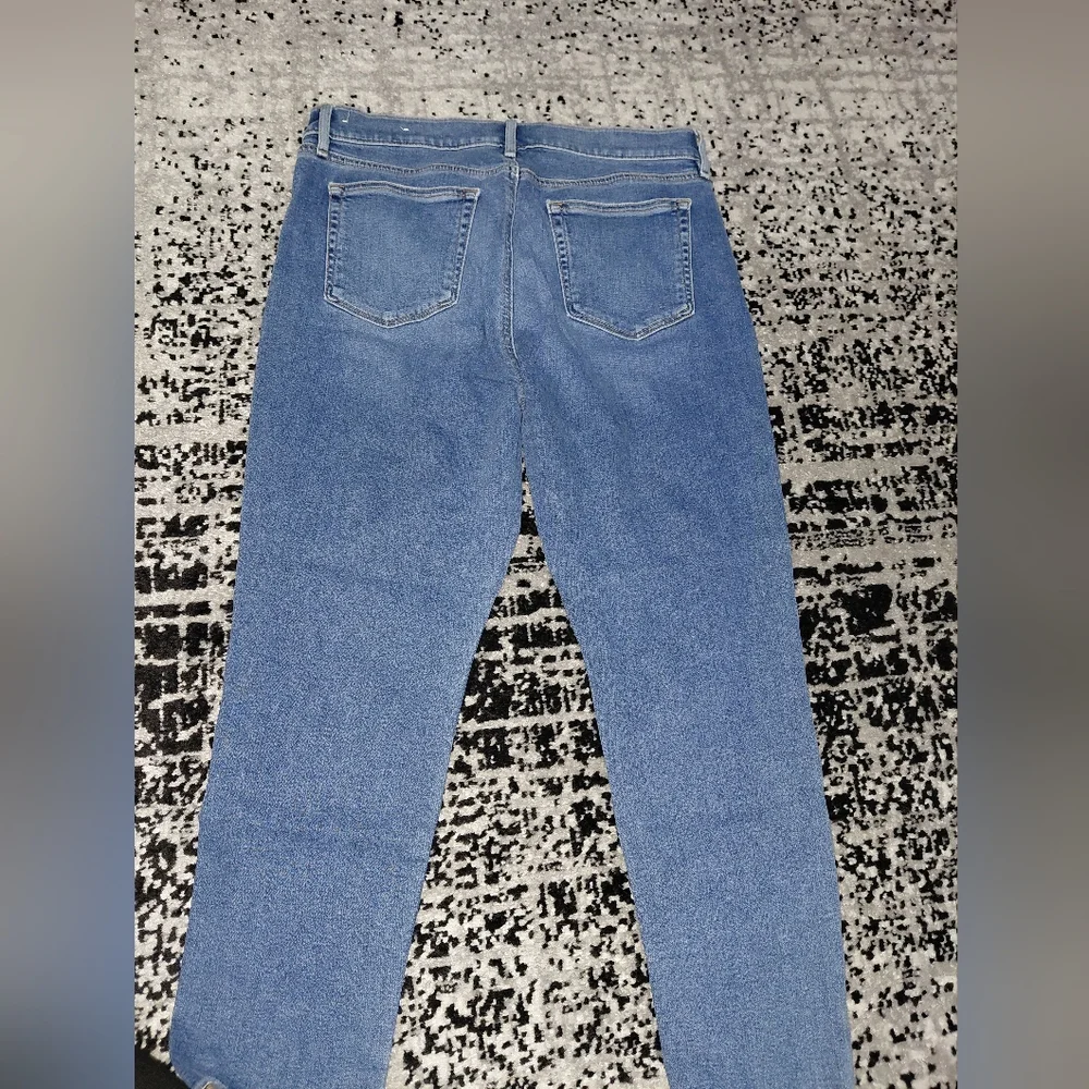 LOFT The Skinny Jeans Size 31/12 Petite | Blue Raw Hem Denim